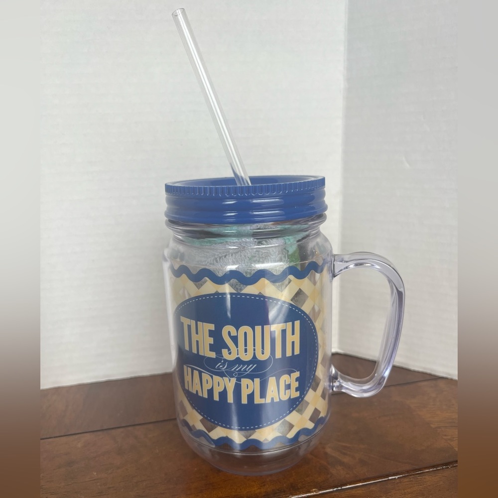 The South is my Happy Place 32oz insulated tumbler with handle